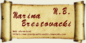Marina Brestovački vizit kartica